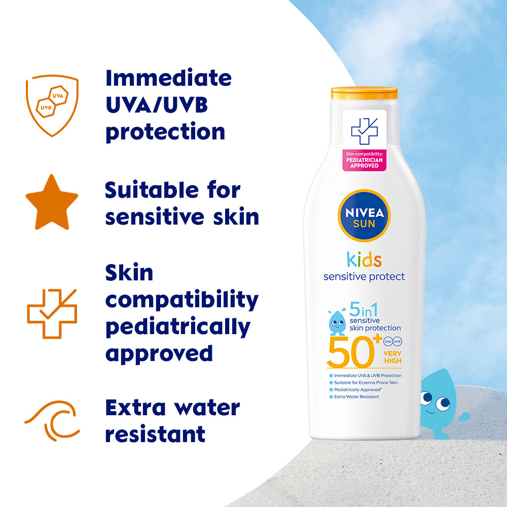 NIVEA Kids Sensitive Protect & Play Sun Lotion SPF 50+