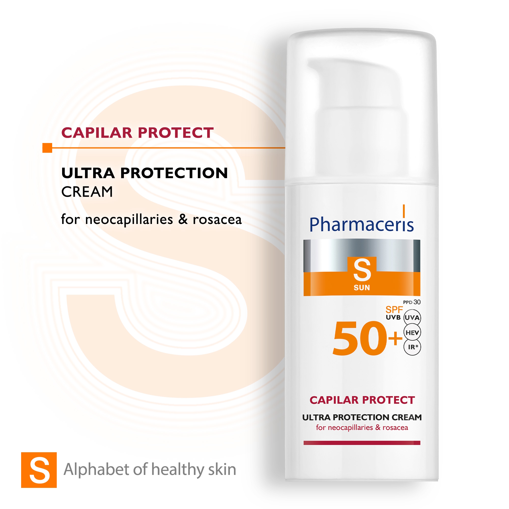 Pharmaceris S CAPILAR PROTECT SPF 50 Ansigtssolcreme til Couperose og Rosacea
