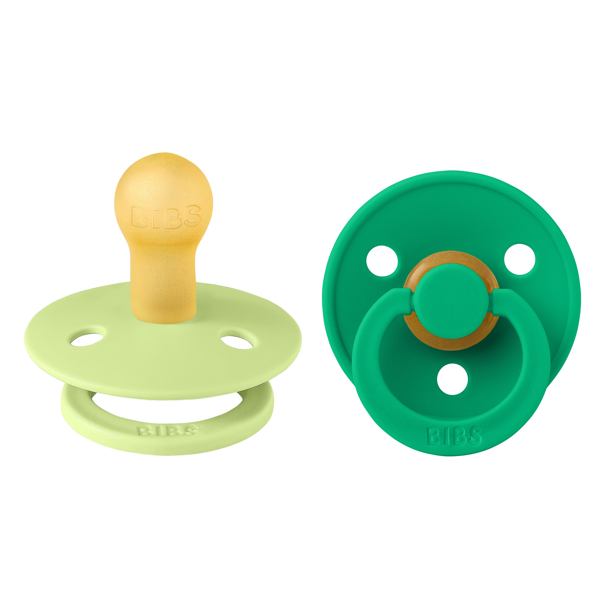 BIBS Pacifier Colour 2 pack Latex Size 1 Matcha/Cactus