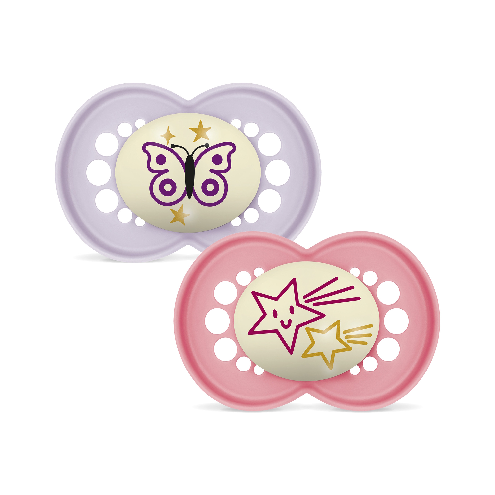 MAM Orig Night 16-36m Silk 2p Box V Pink