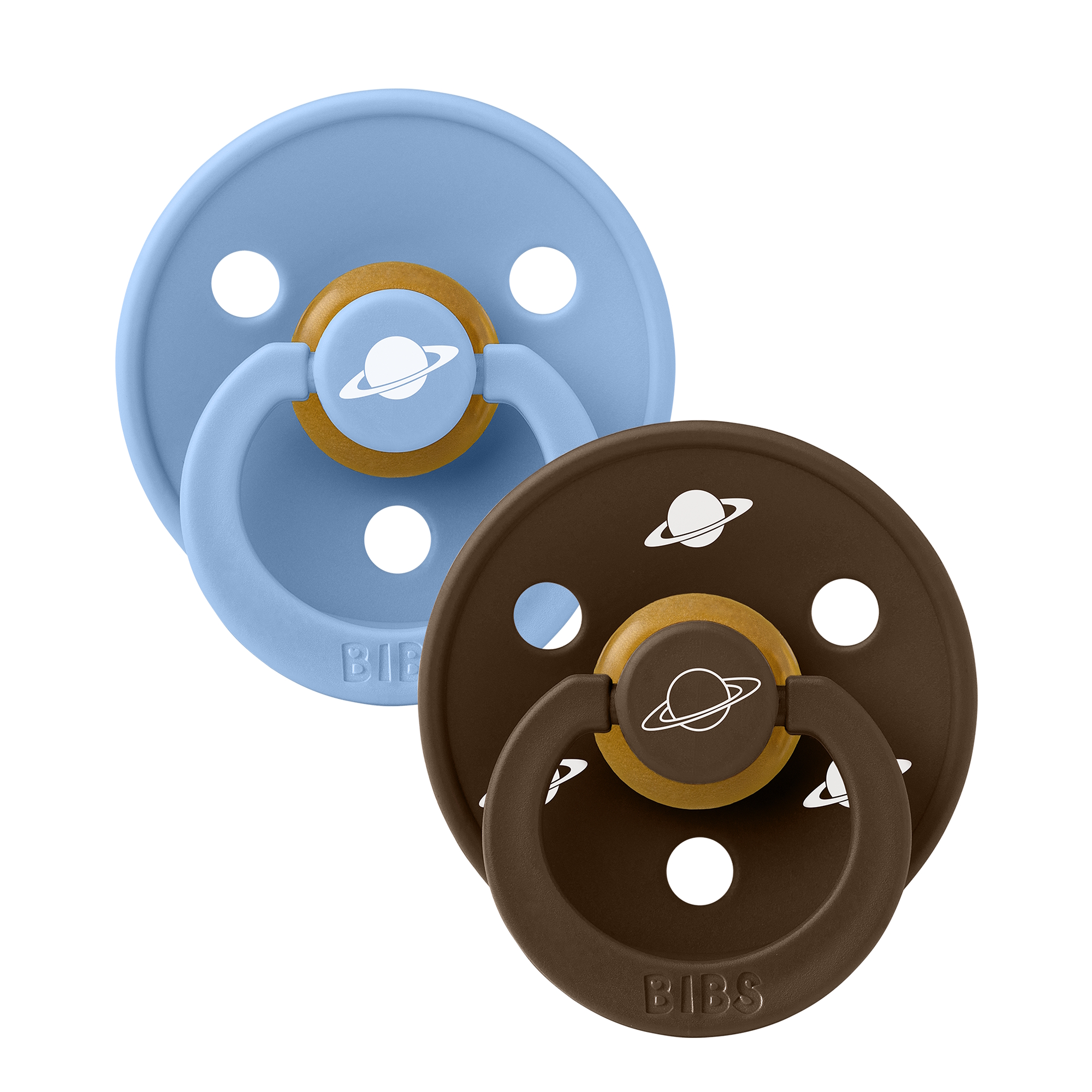BIBS Pacifier Colour 2 PACK Latex Size 2 Sky Blue Mix