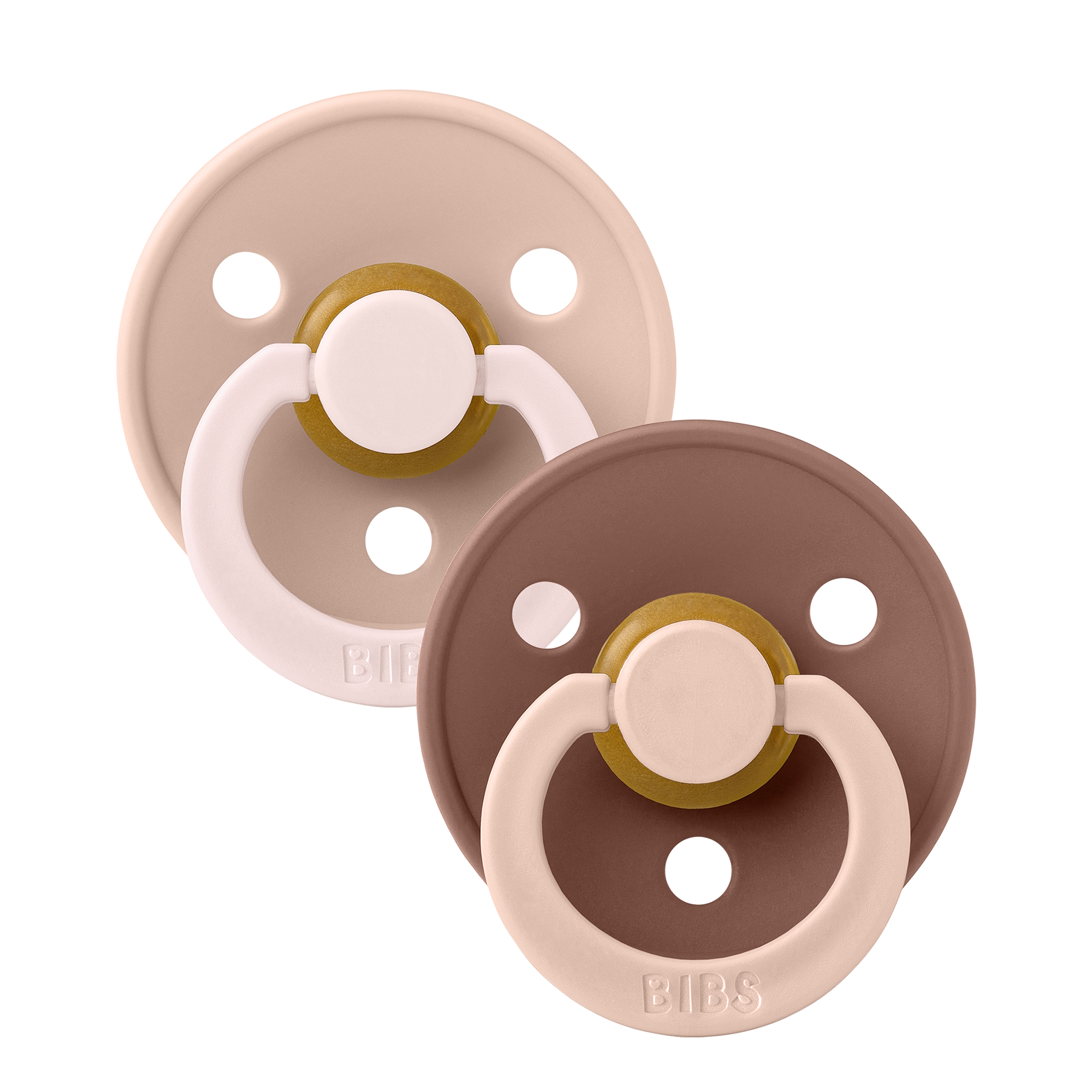 BIBS Pacifier Studio Colour 2 PACK Fusion Latex Size 2 Blush Woodchuck mix