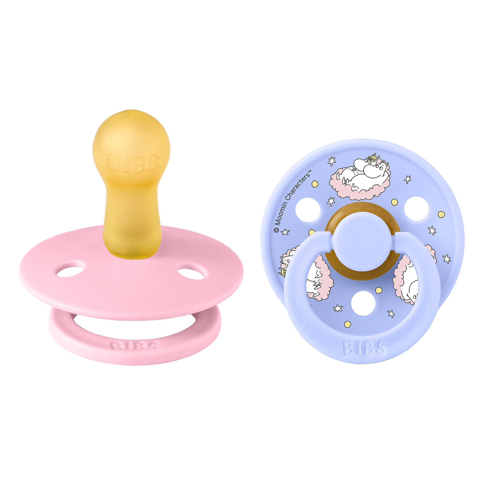 Bibs x Moomin Pacifier Colour 2 pack Dreaming Latex Size 2 Baby Pink mix