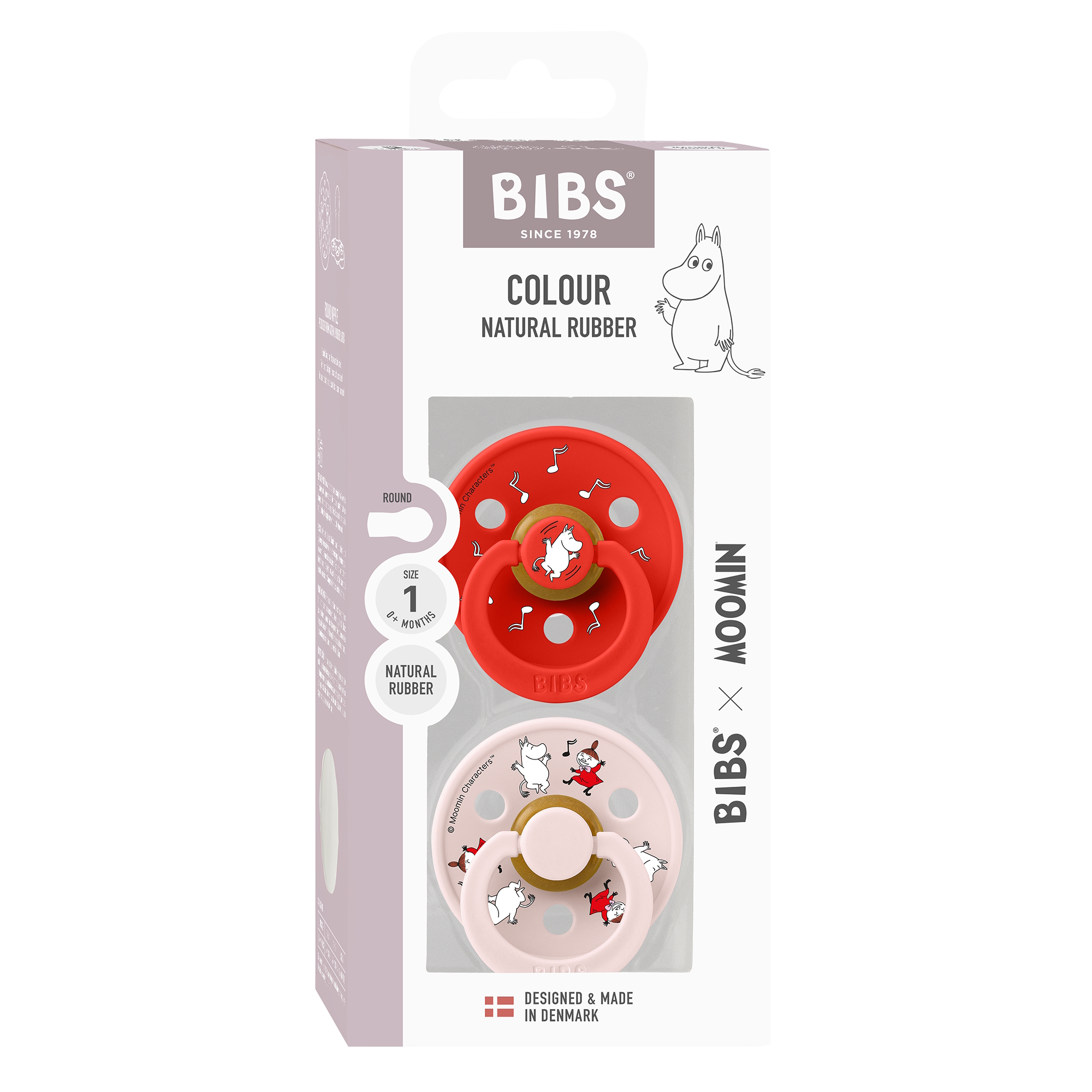 Bibs x Moomin Pacifier Colour 2 pack Dancing Latex Size 1 Candy Apple mix