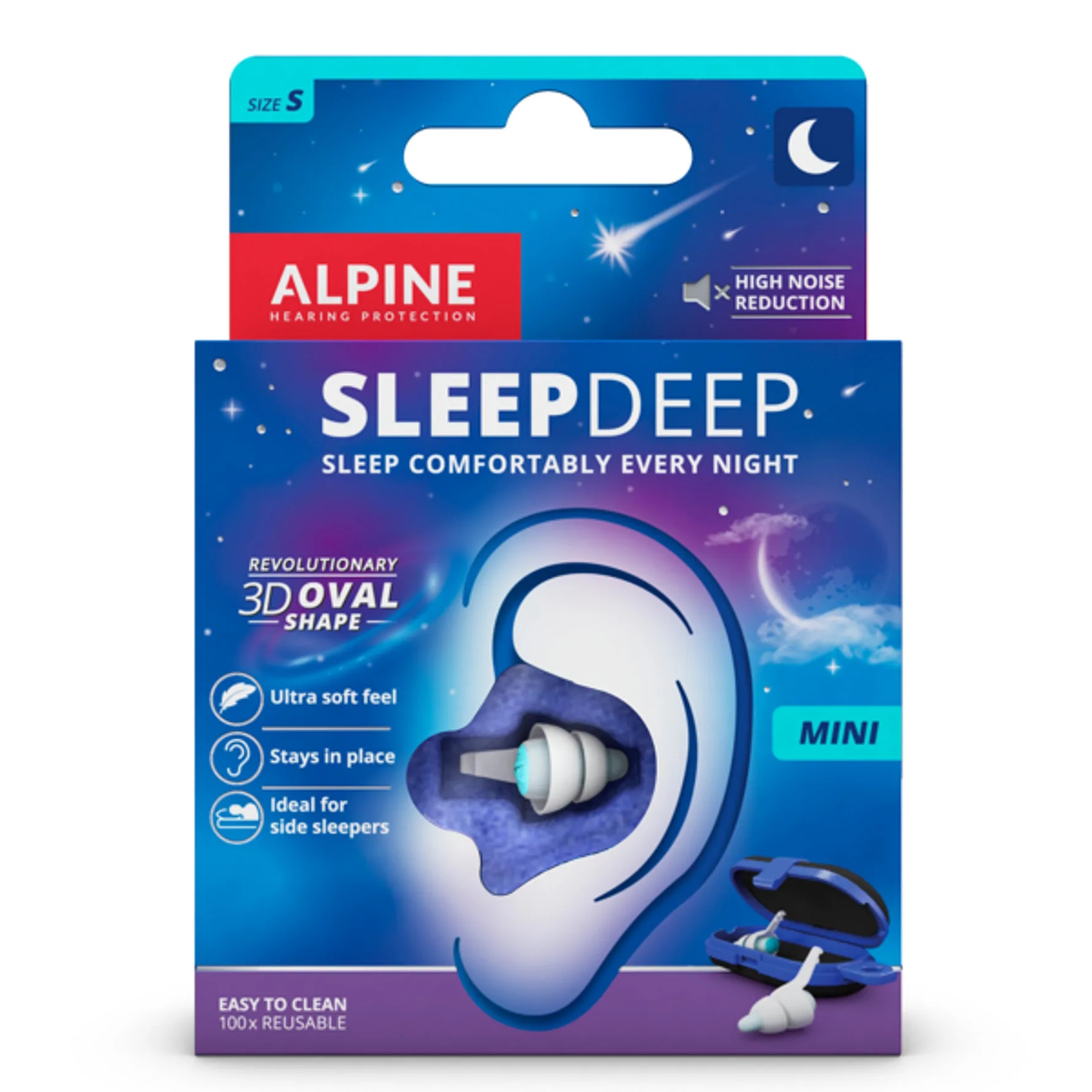 Alpine SleepDeep Mini Ørepropper, Str. S