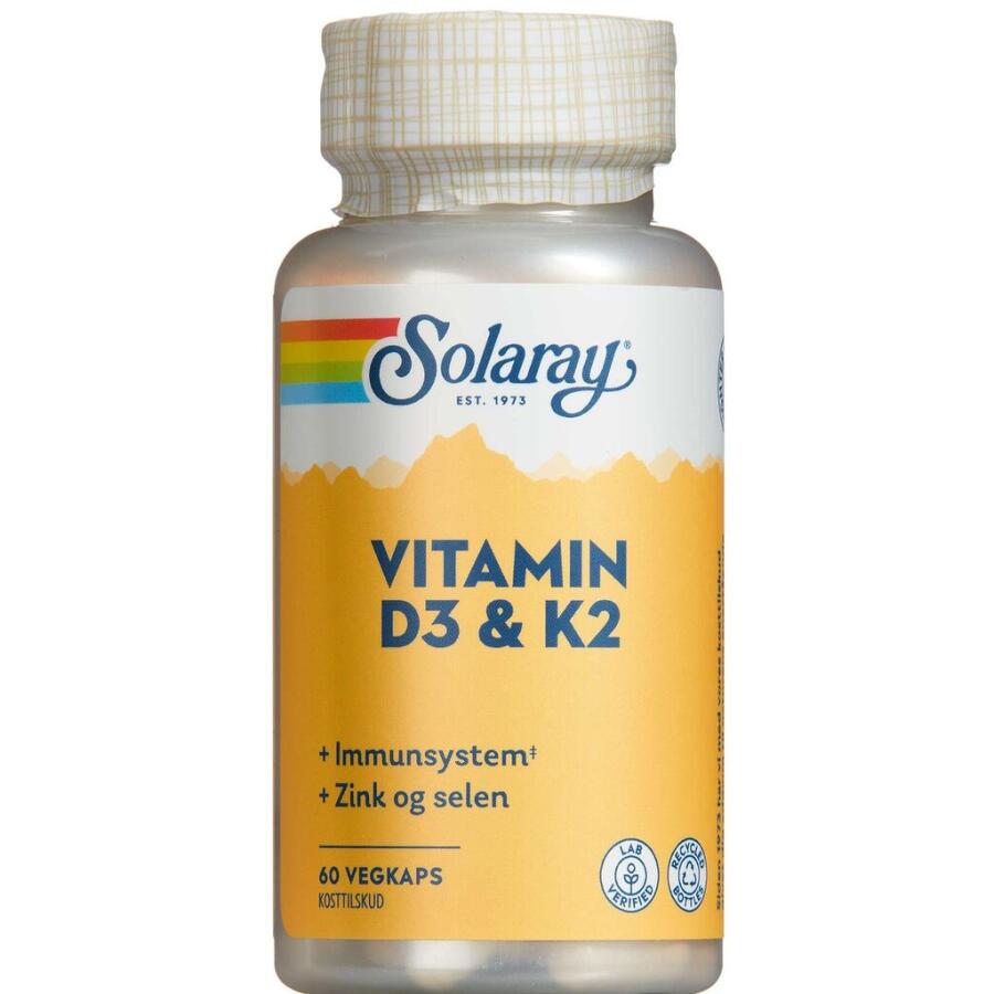 Solaray Vitamin D3 & K2 Kapsler