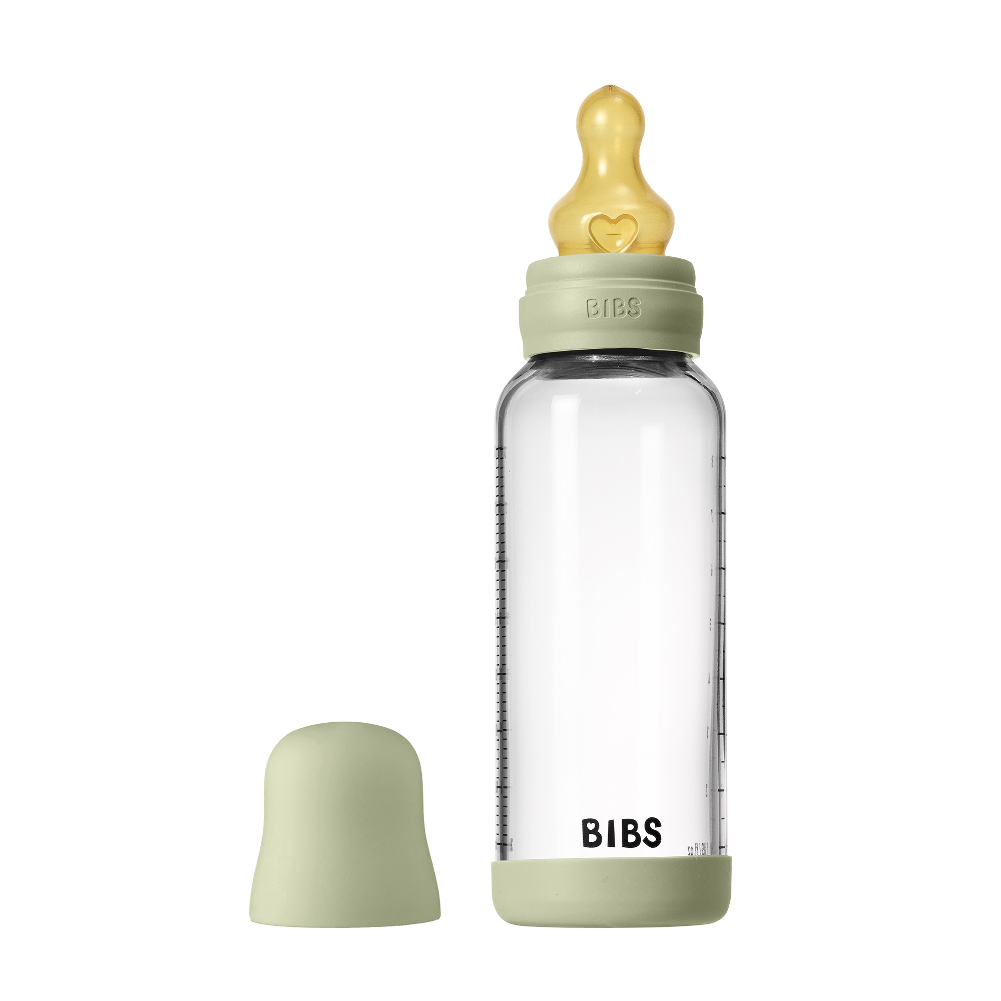 BIBS Baby Glass Bottle Naturgummi Medium Flow Sage