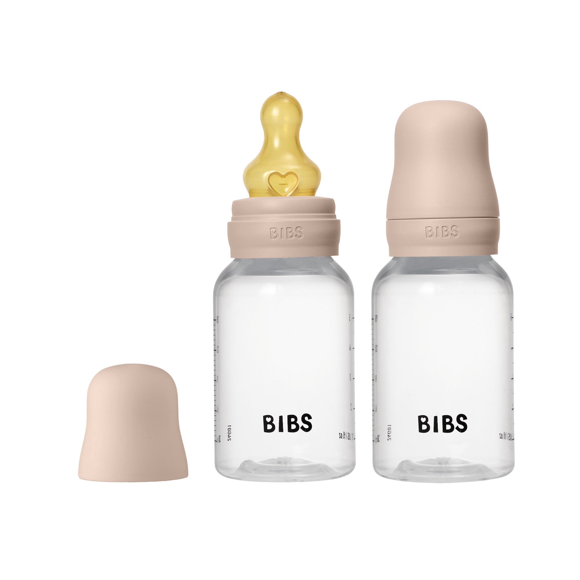 BIBS Baby Bottle Round Latex 2 pack 150 ml Slow Flow Blush