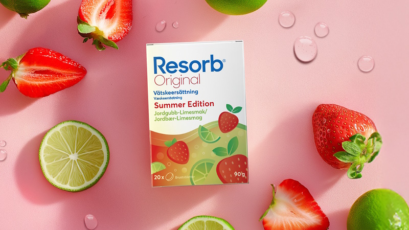 Resorb Jordbær-Lime Brusetablet