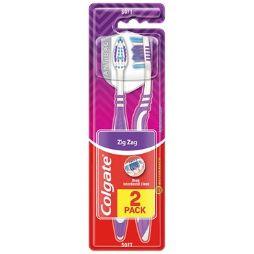 Colgate Zig-Zag Antibac Tandbørste Soft 2-pak