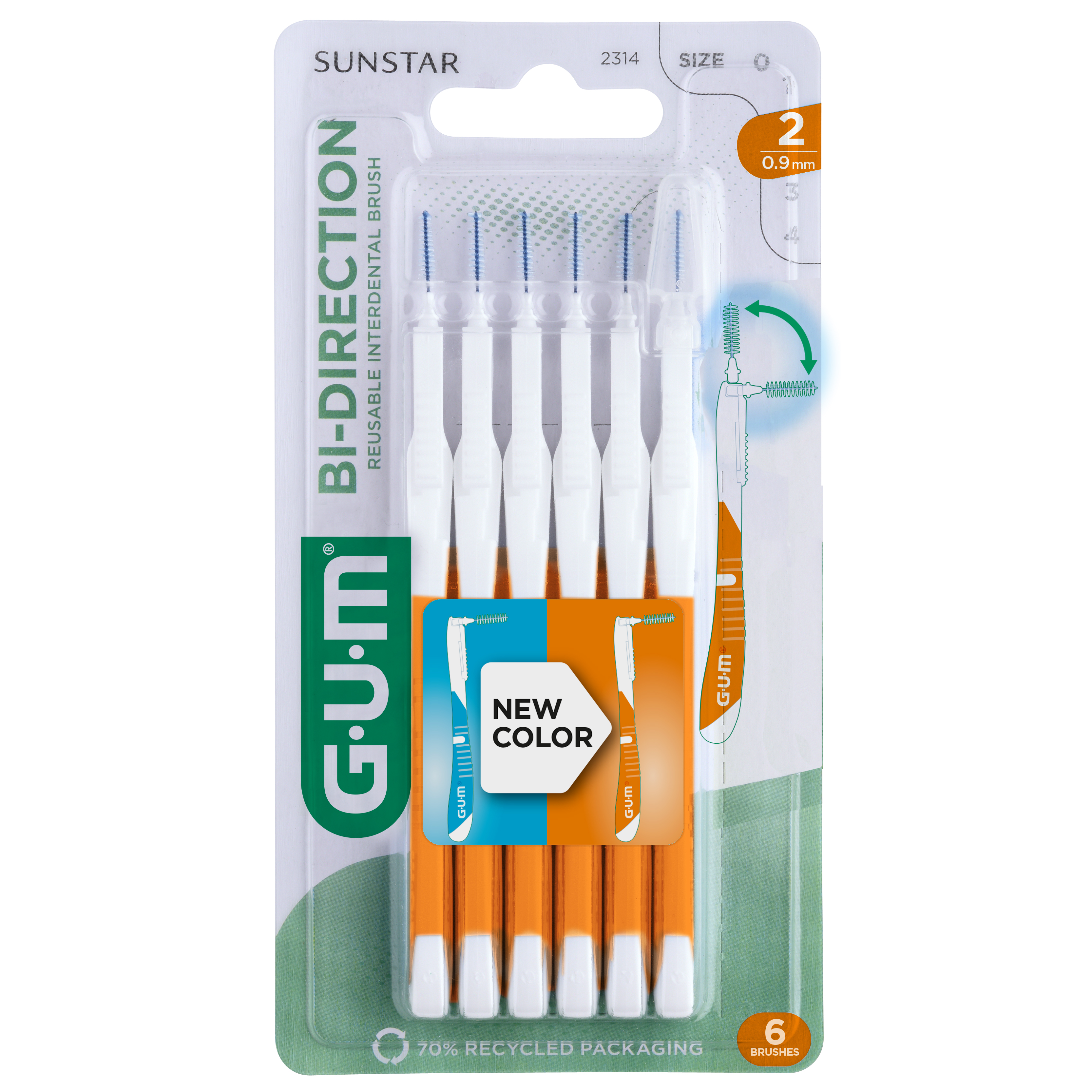 Gum Bi-direction Mellemrumsbørster 0,9 mm