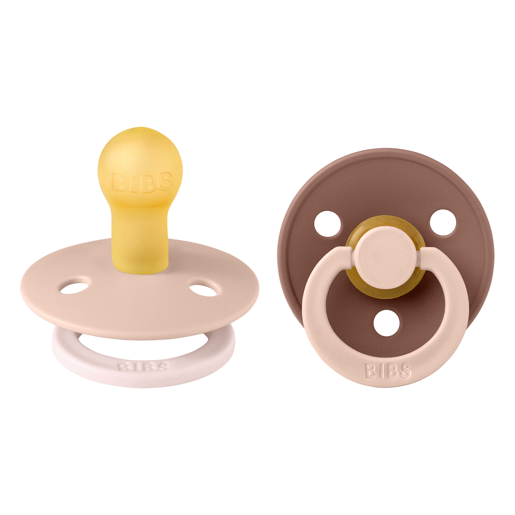 BIBS Pacifier Studio Colour 2 PACK Fusion Latex Size 1 Blush Woodchuck mix