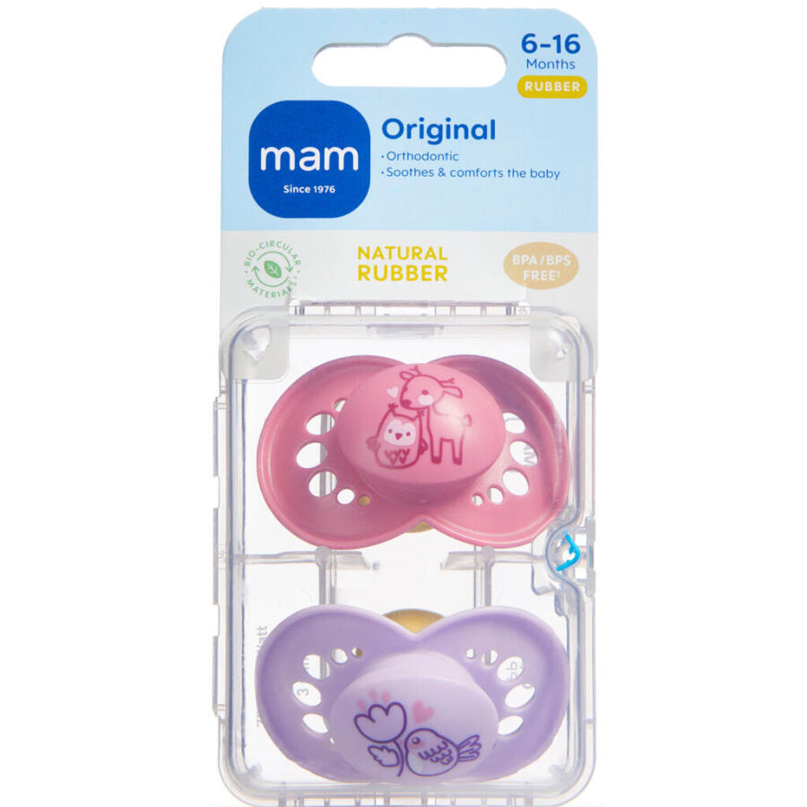 MAM Original 6-16 Måneder Naturgummi Pink