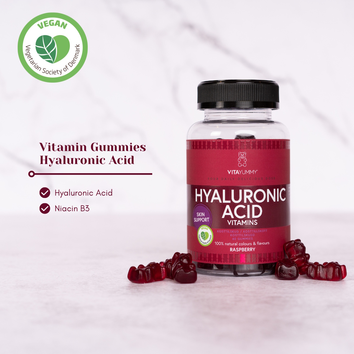 VitaYummy Hyaluronic Acid, Raspberry