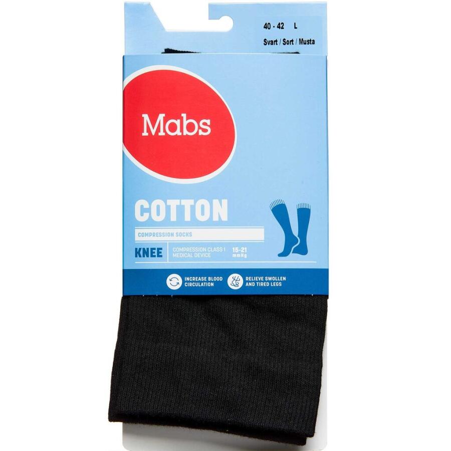 Mabs Cotton Knee, Sort Str. L