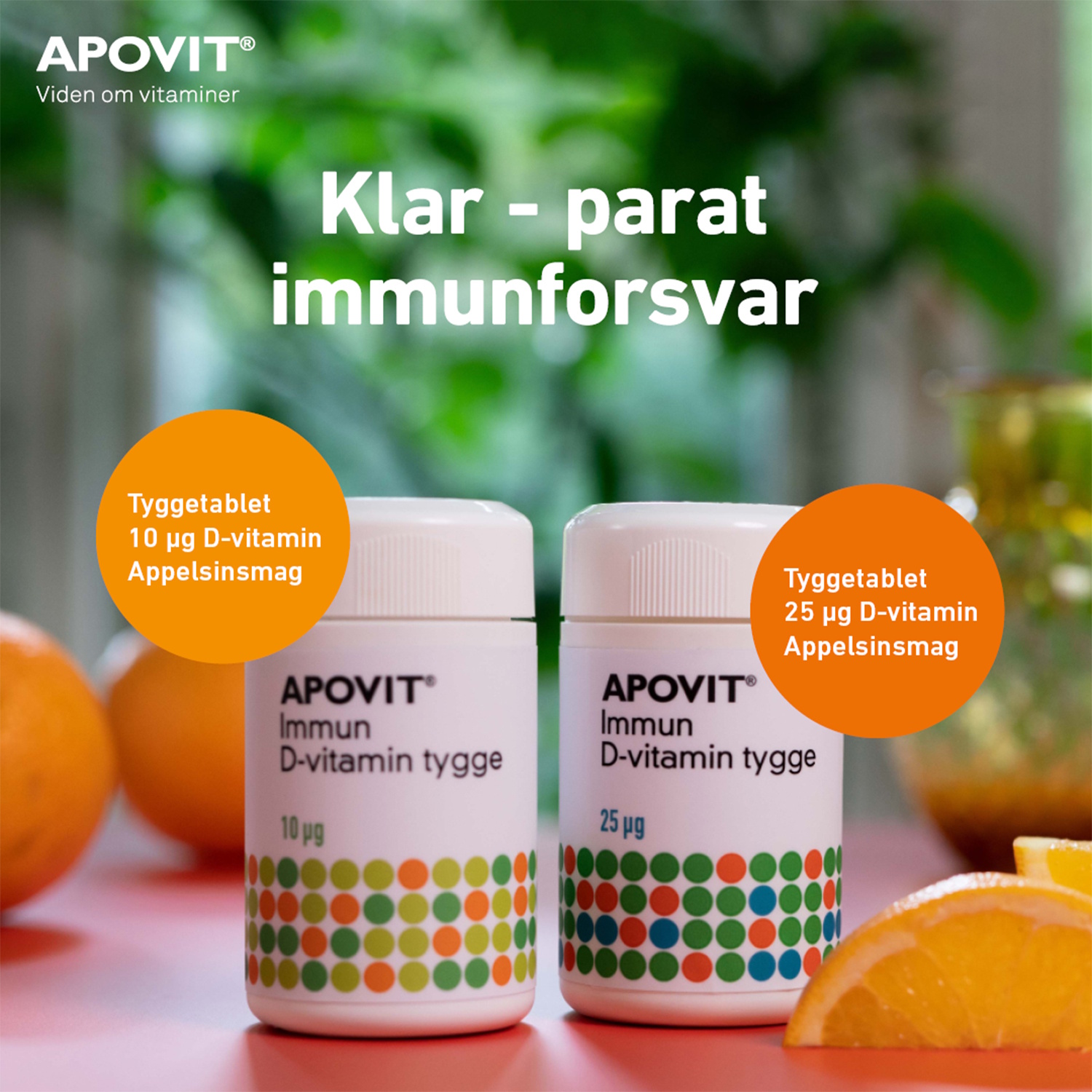 APOVIT Immun D-vitamin 25 µg Appelsinsmag