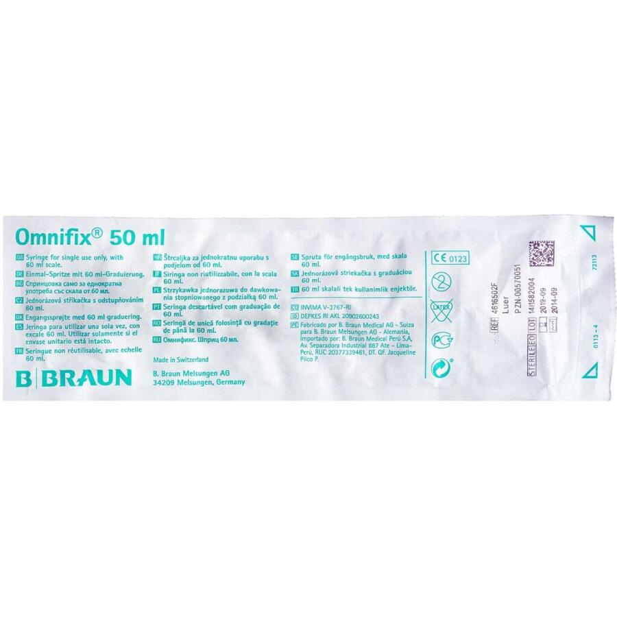 Sprøjte Omnifix Luer 50 ml