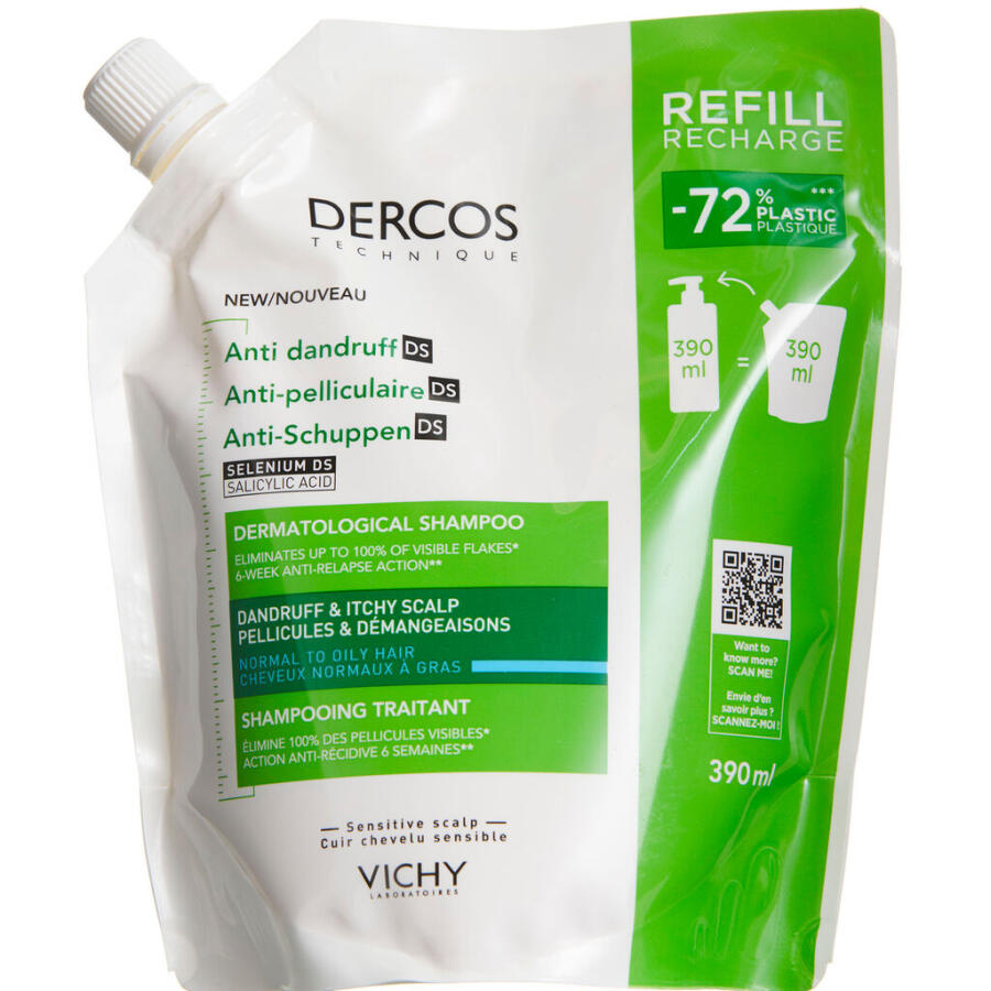 Vichy Dercos Anti-Dandruff Shampoo Oily/Normal Hair Refill