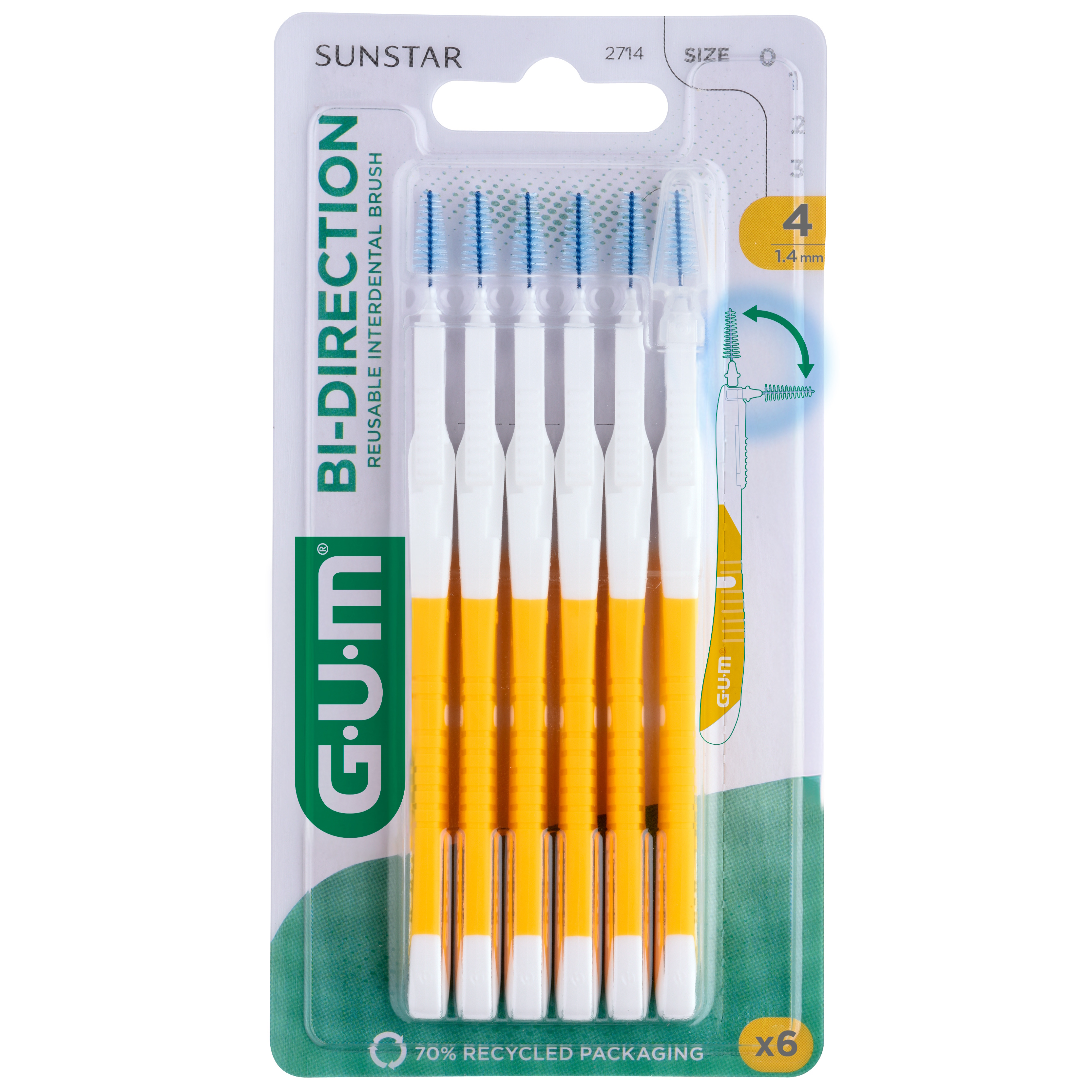 GUM BI-DIRECTION Mellemrumsbørster 1,4 mm