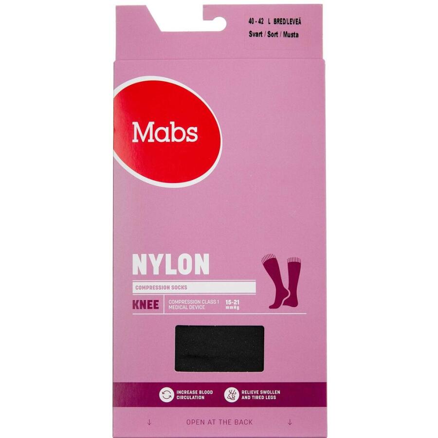 Mabs Nylon Cotton Knee Wide, Sort Str. L