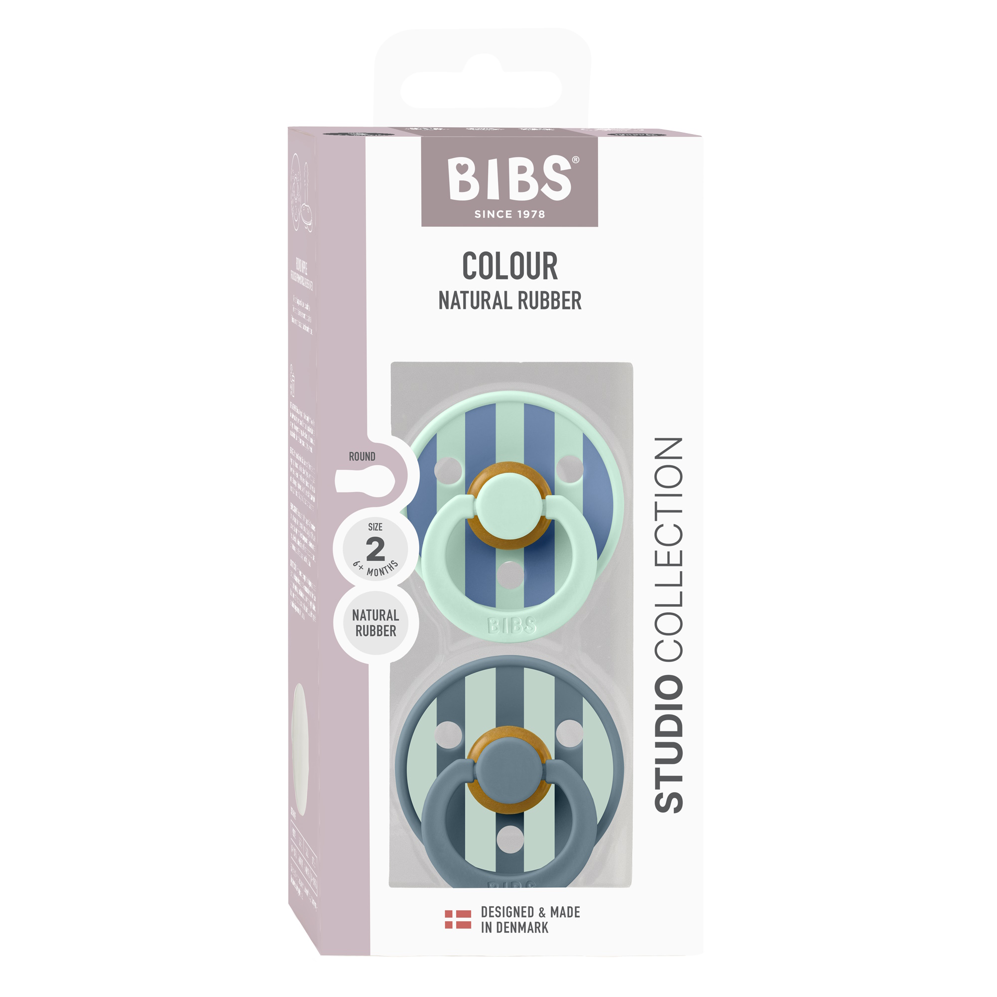 BIBS Pacifier Studio Colour 2-pak Nordic Mint Petrol Mix Size 2