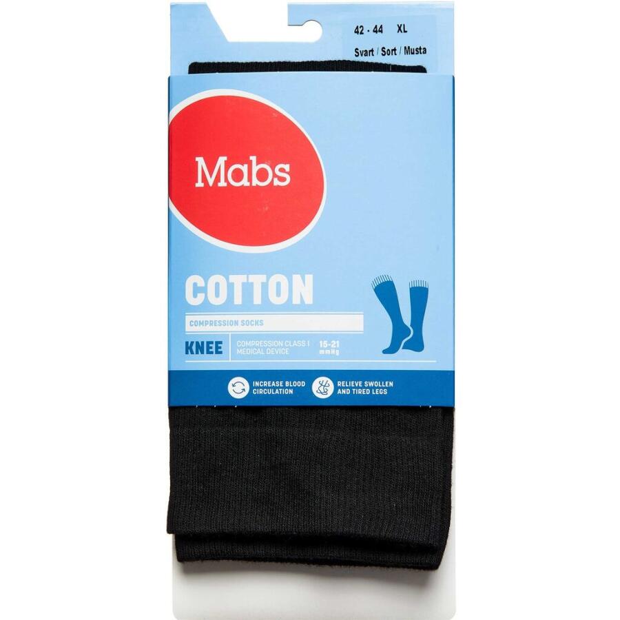 Mabs Cotton Knee, Sort Str. XL