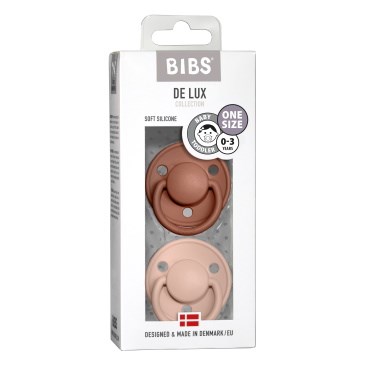 BIBS De Lux 2-pak Woodchuck/Blush One Size