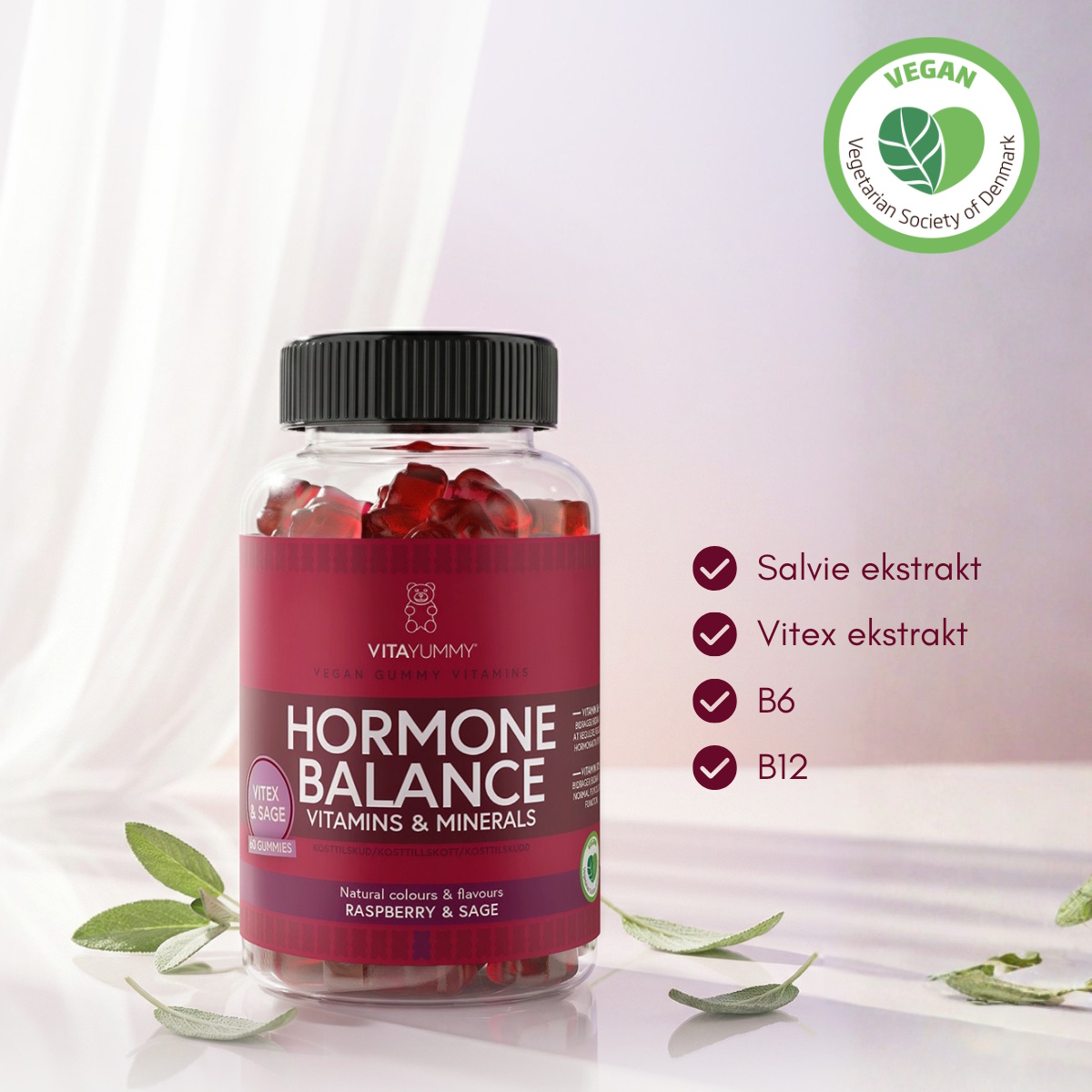 VitaYummy Hormone Balance (Raspberry & Sage) - 60 stk.