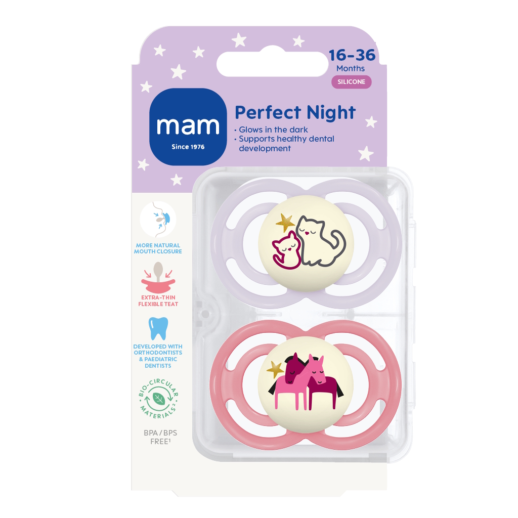 MAM Perfect Night Silk 16-36m 2p Box V Pink