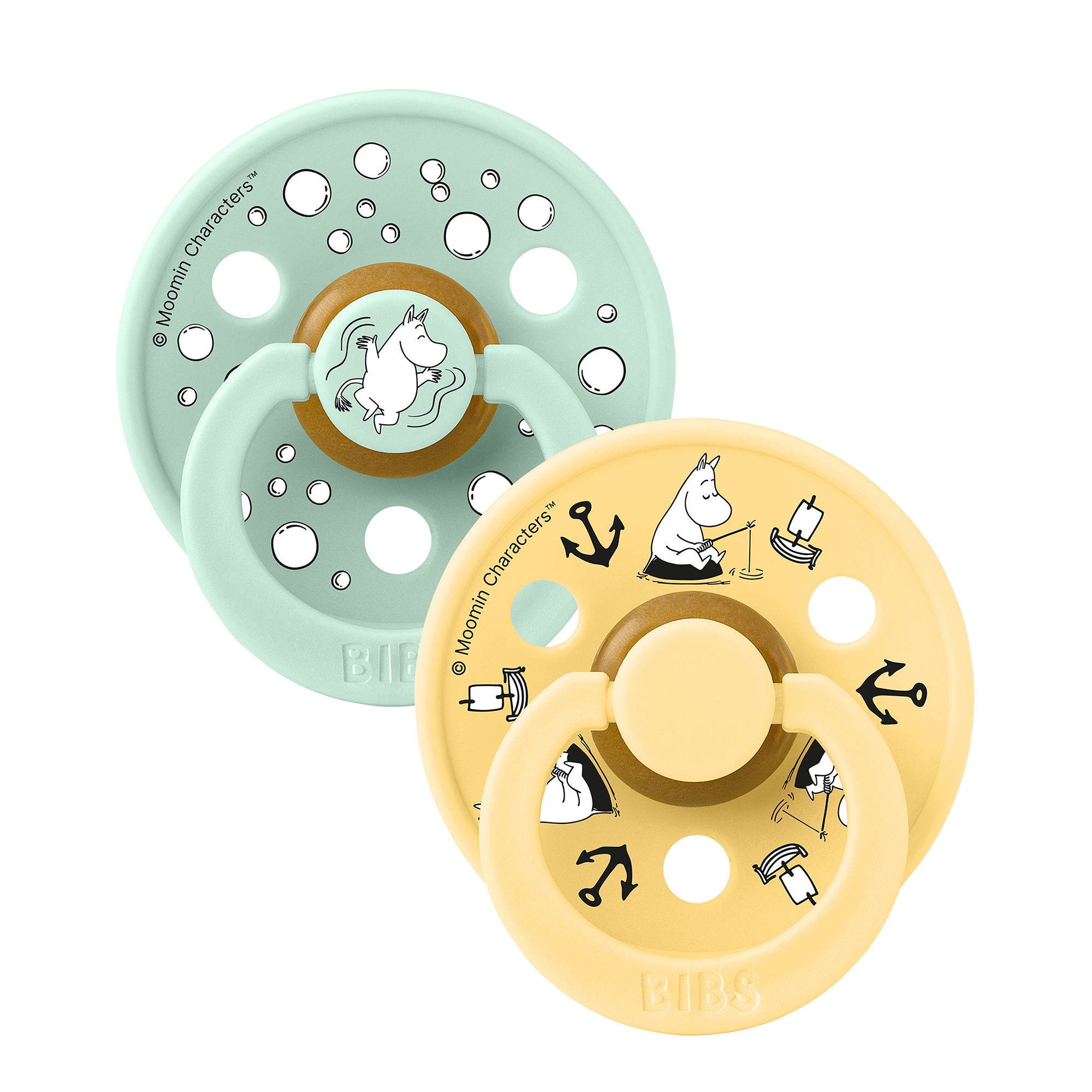 Bibs x Moomin Pacifier Colour 2 pack Sailing Latex Size 1 Nordic Mint mix