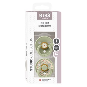 BIBS Pacifier Studio Colour 2-pak Jasmine Latex Sage Mix Size 2