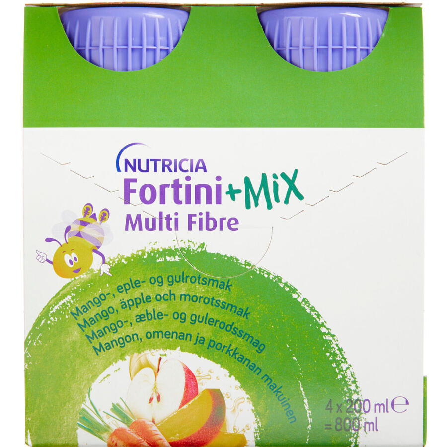 Nutricia Fortini +Mix Multi Fibre Mango-, Æble- og Gulerodssmag