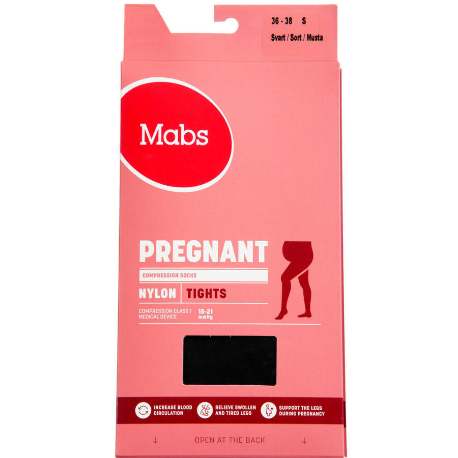 Mabs Nylon Tights Pregnant, Sort Str. S