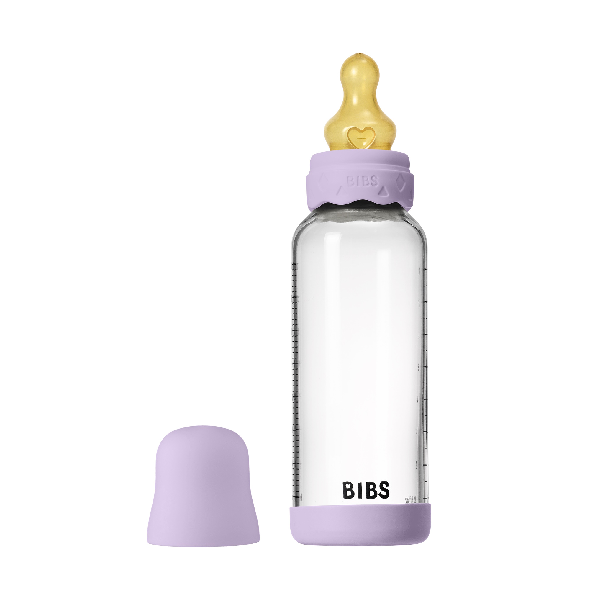 BIBS Baby Glass Boheme Bottle Naturgummi Medium Flow Violet Sky
