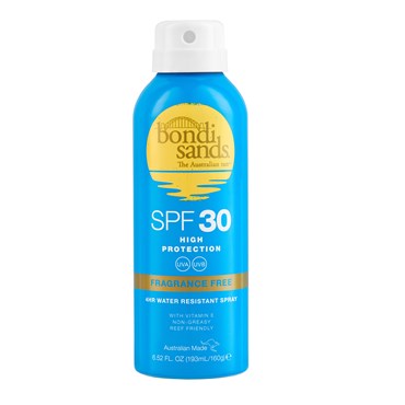 Bondi Sands SPF30 Fragrance Free Aerosol Mist Spray, 160 g