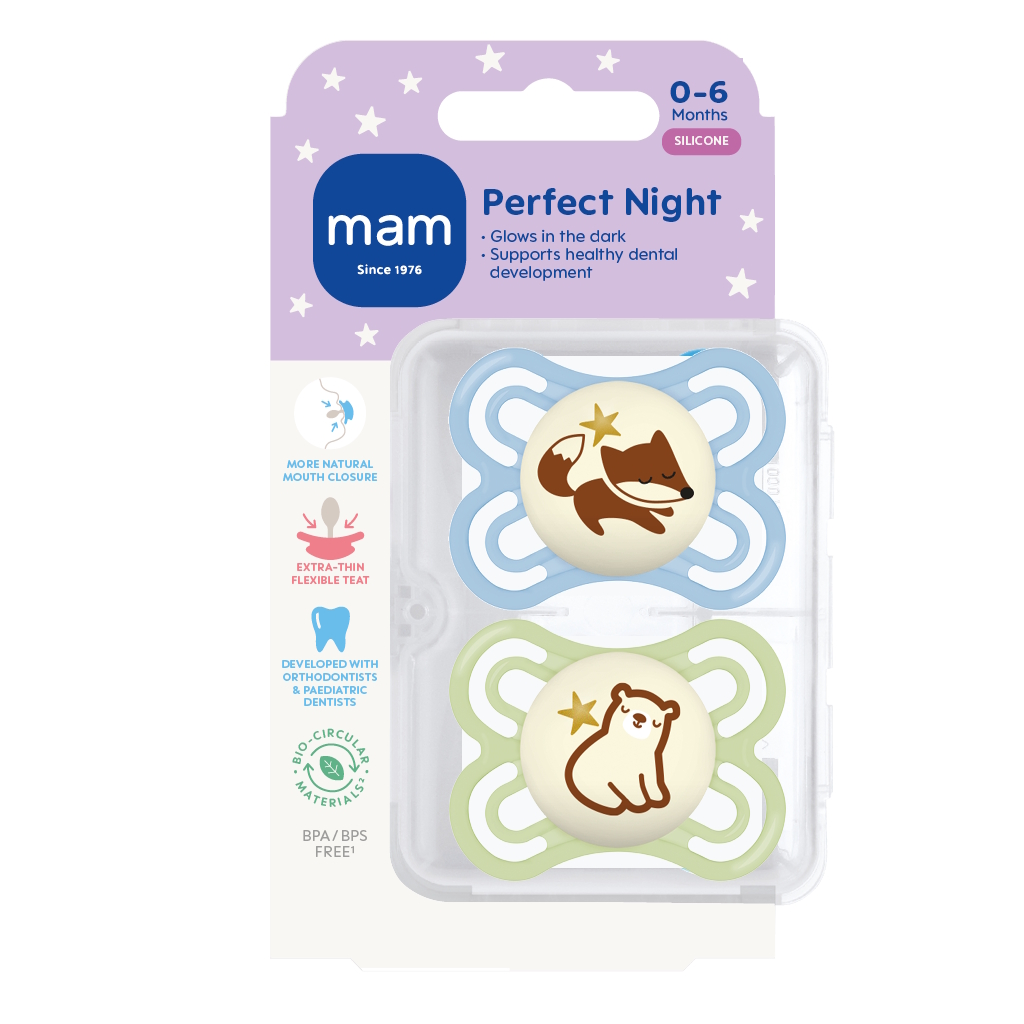 MAM Perfect Night Silk 0-6m 2p Box V Blue