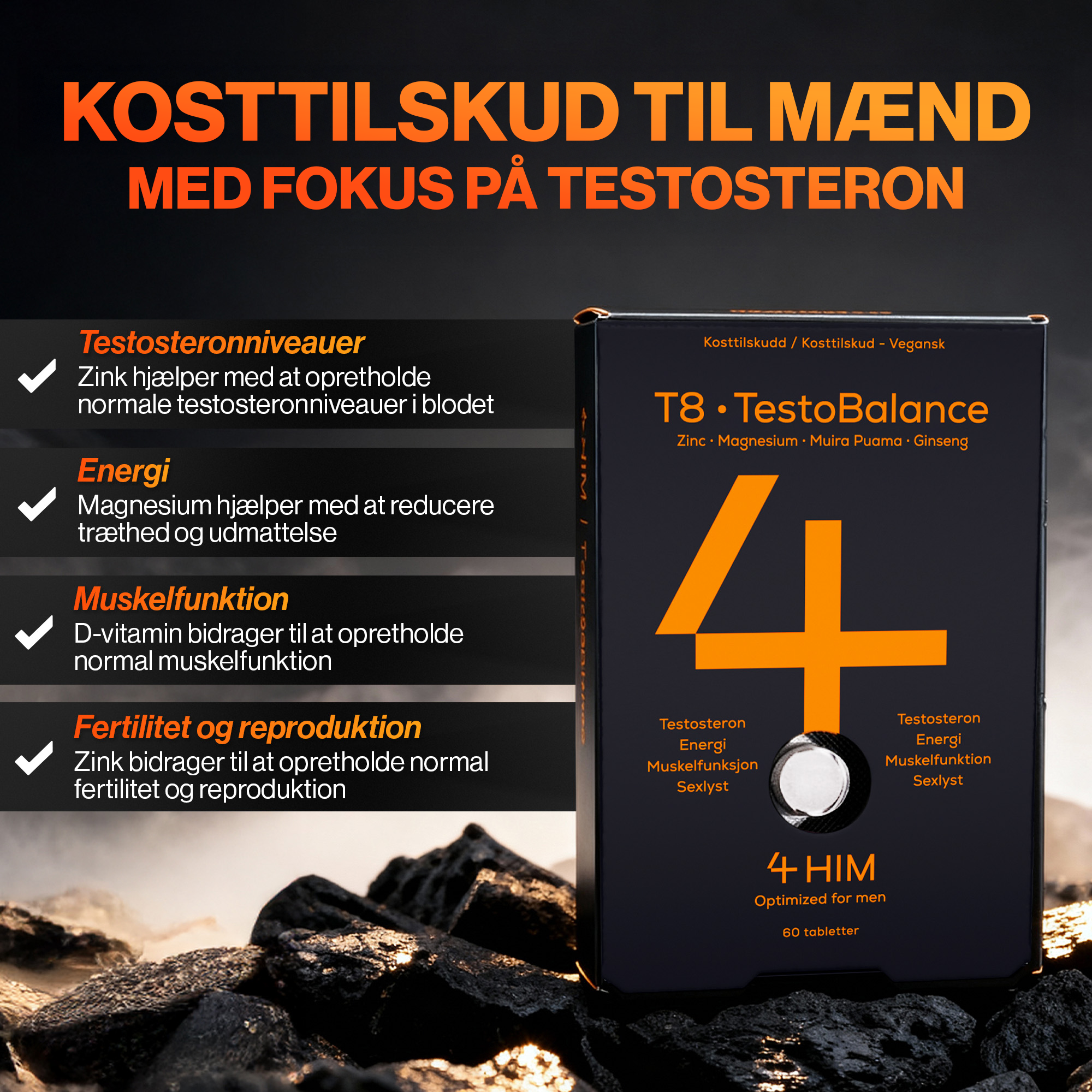 4 HIM TestoBalance Kosttilskud til mænd
