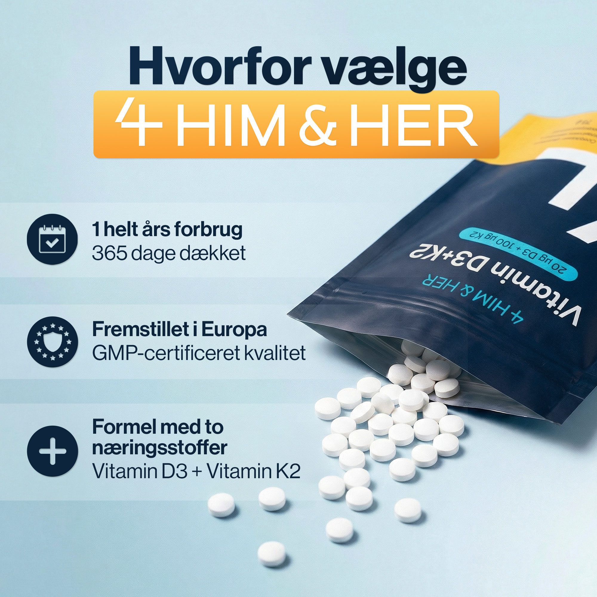 4 HIM & HER Vitamin D3 + K2
