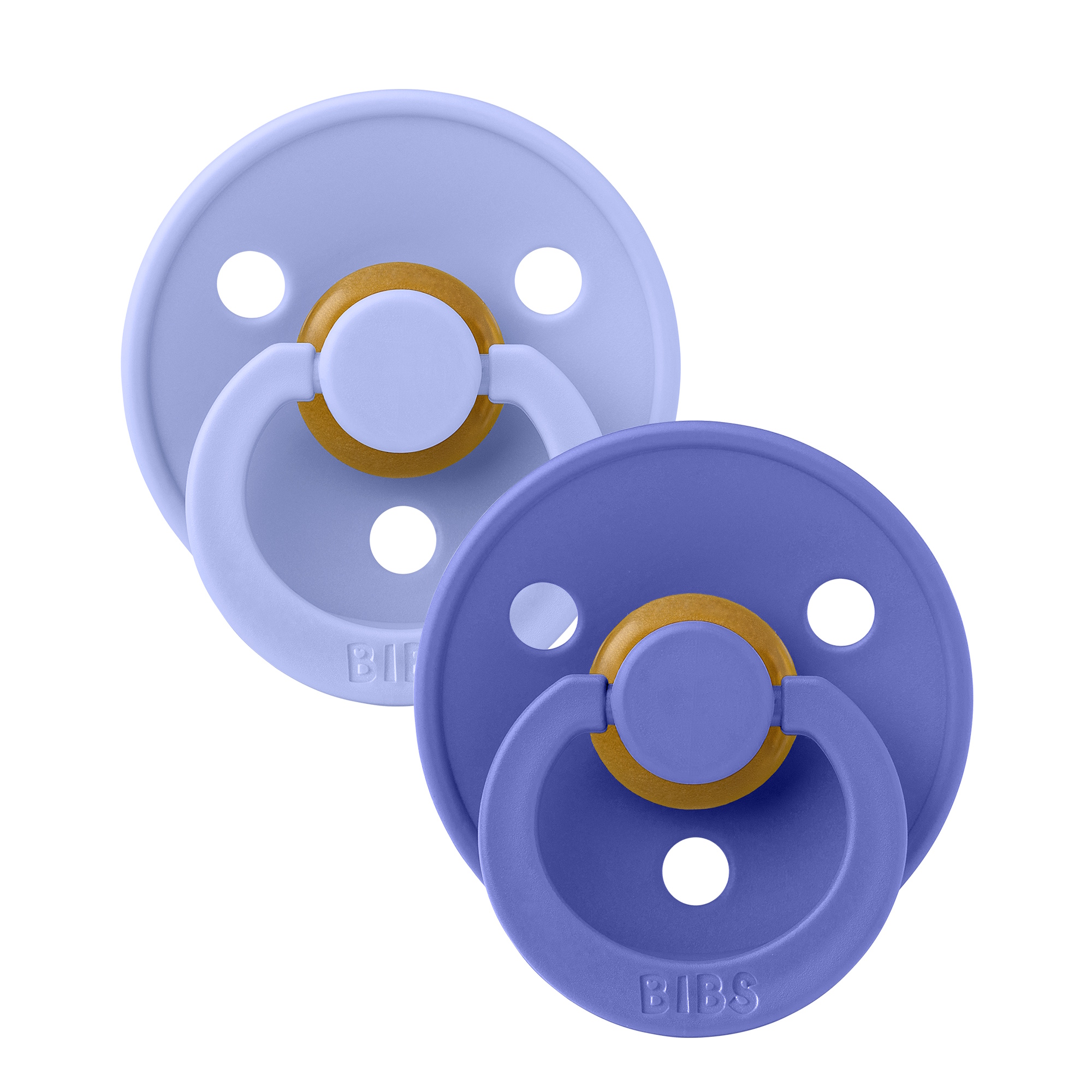 BIBS Pacifier Colour 2 PACK Latex Size 1 Hush/Grape