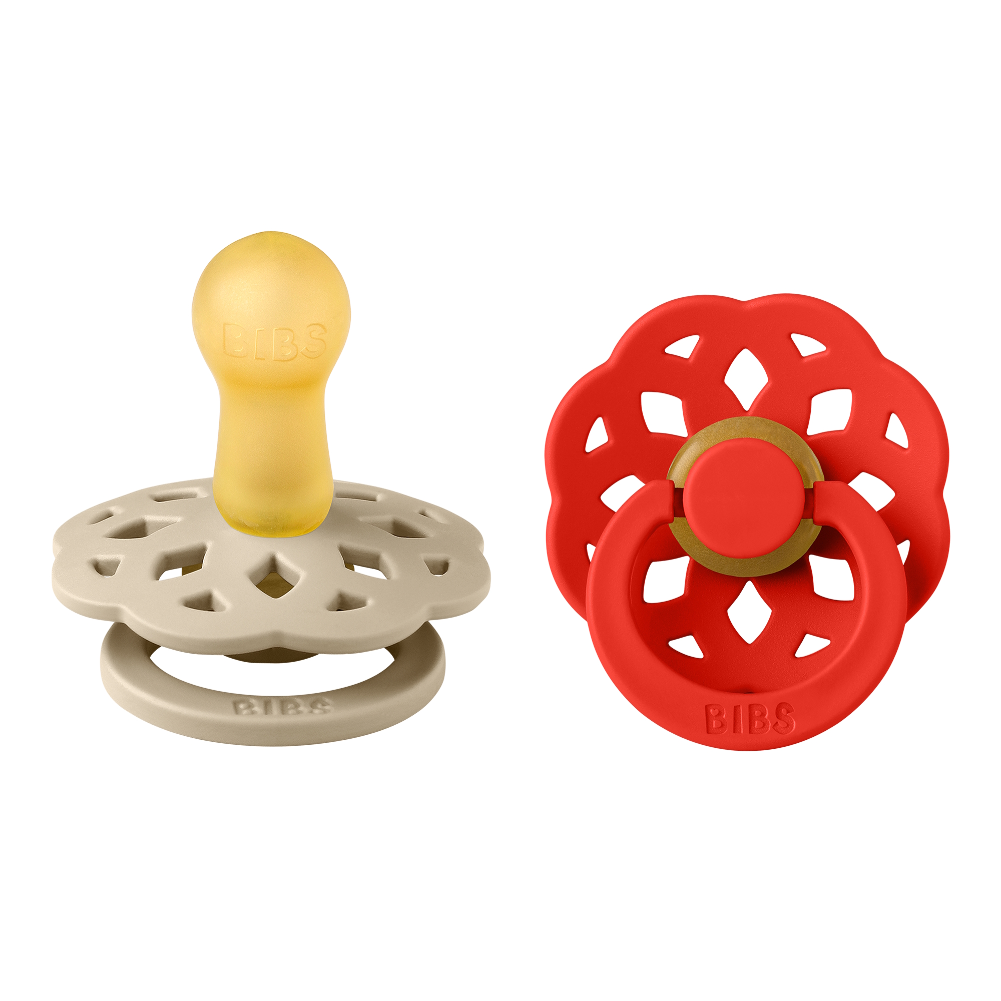 BIBS Pacifier Boheme 2 PACK Latex Size 1 Vanilla/Candy Apple