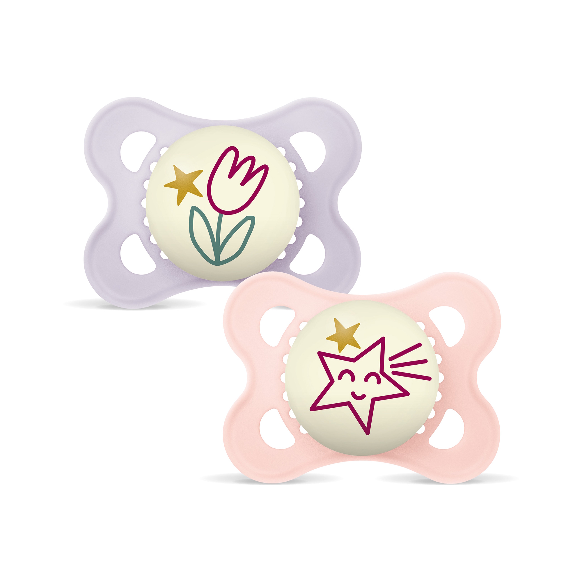 MAM Original Night Silk 0-6m 2p Box V Pink