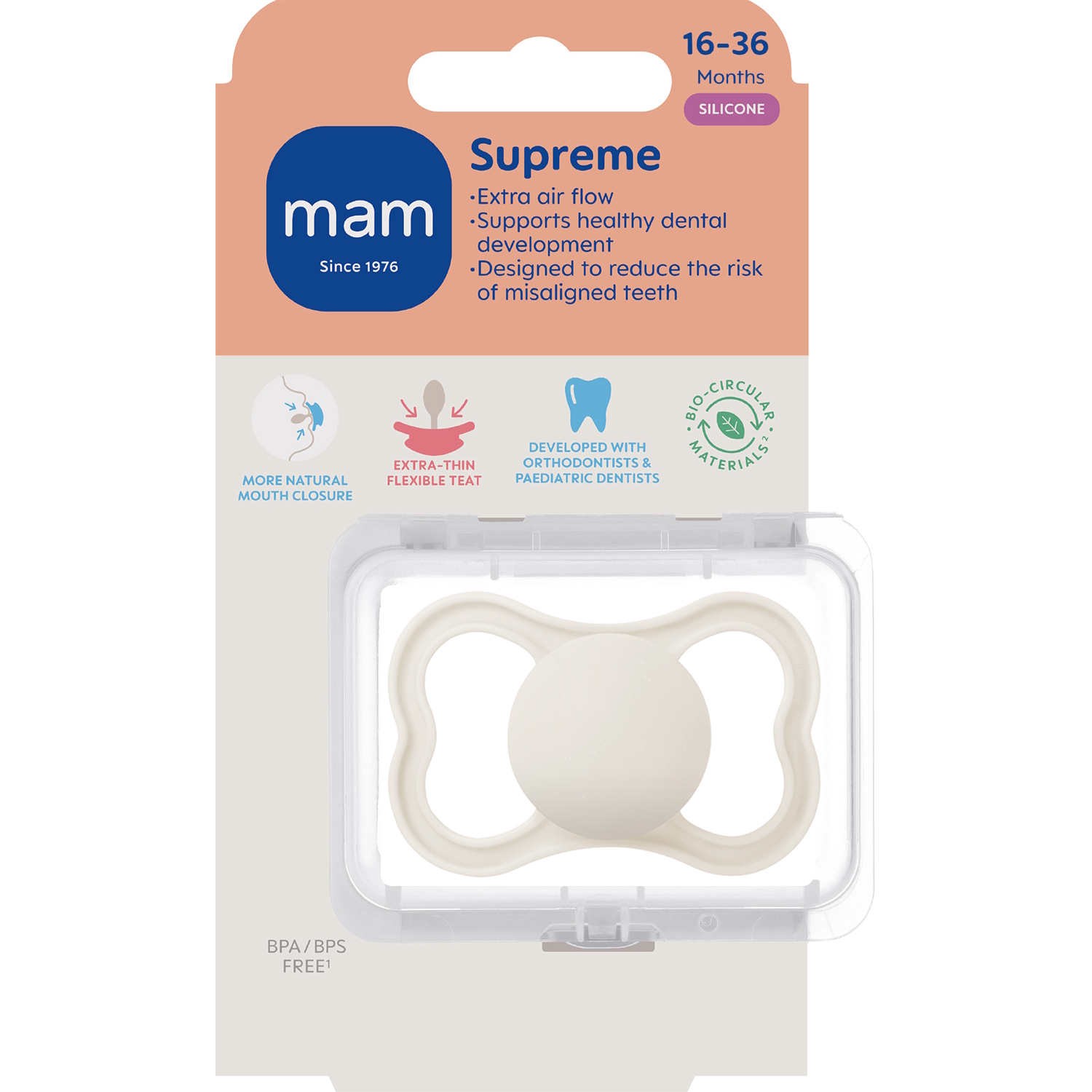 MAM Supreme 16-36m Silk 1p Box H Neutral Unprinted