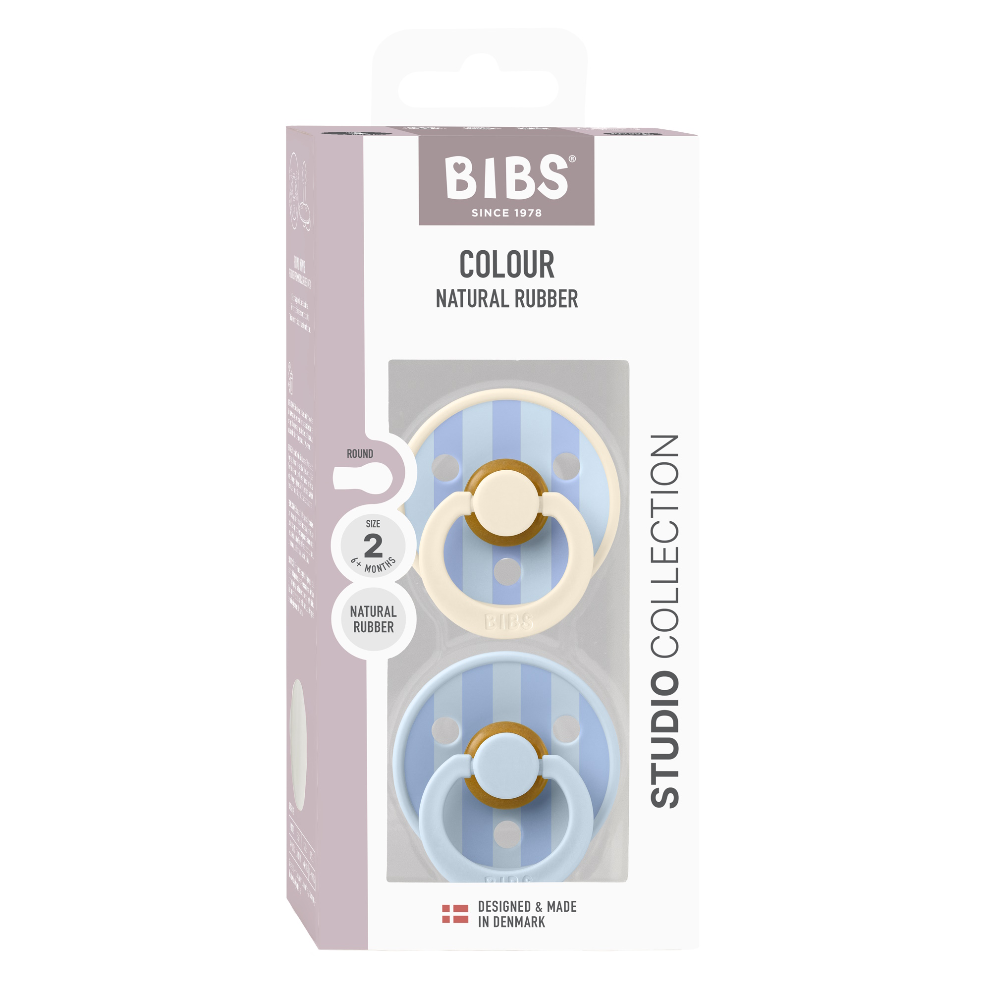 BIBS Pacifier Studio Colour 2-pak Baby Blue Dusty Blue Mix Size 2