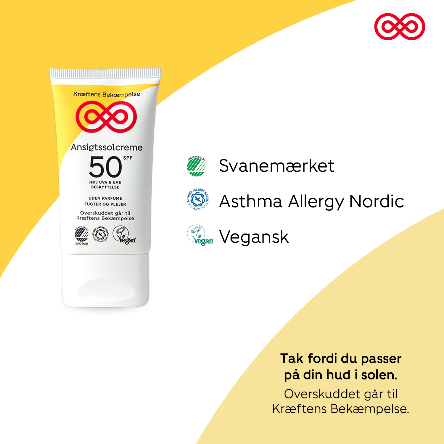 Kræftens Bekæmpelse Ansigtssolcreme SPF 50