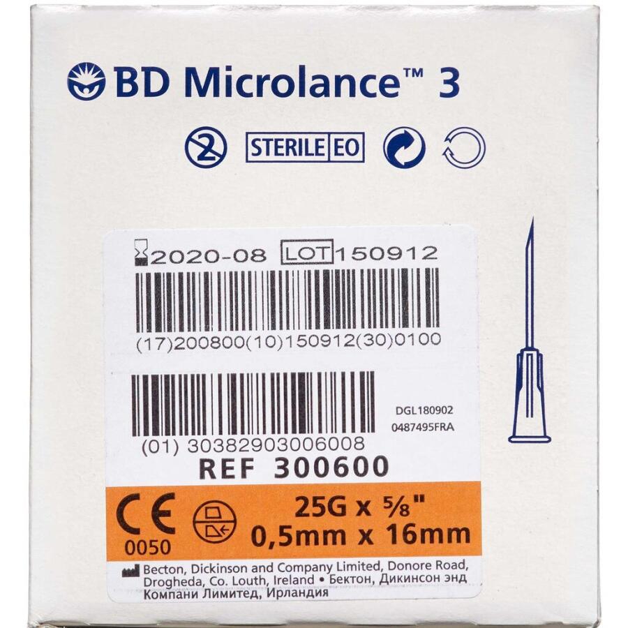 Microlance 3 Kanyler 25Gx5/8 Orange