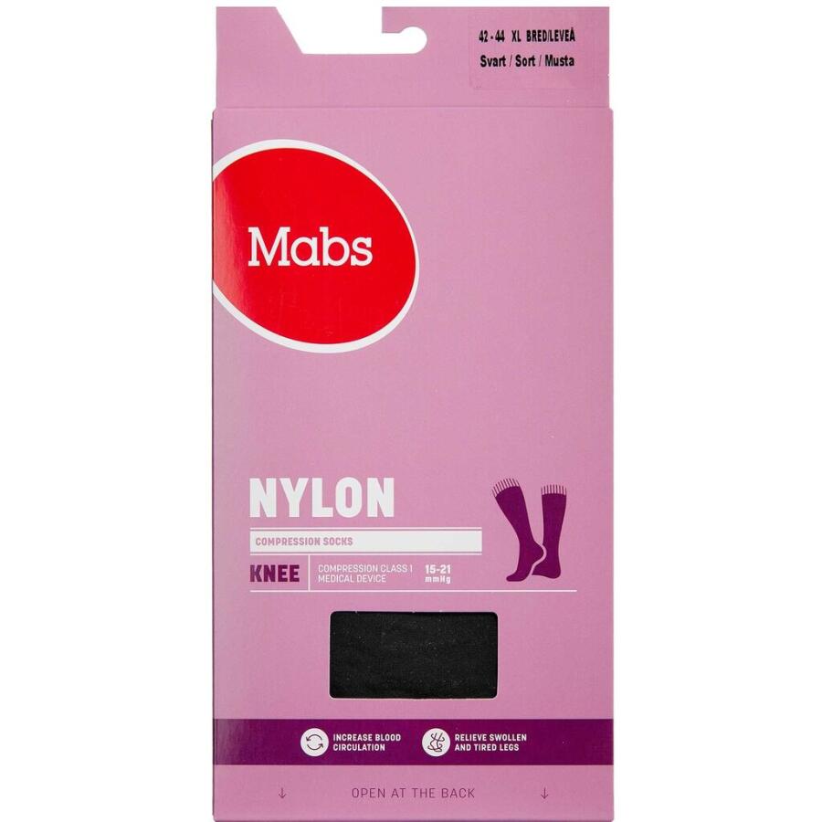 Mabs Nylon Cotton Knee Wide, Sort Str. XL