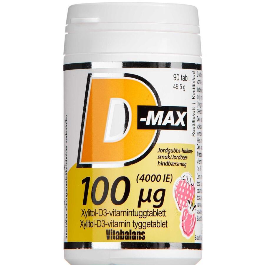 D-Max 100 µg Jordbær-Hindbærsmag