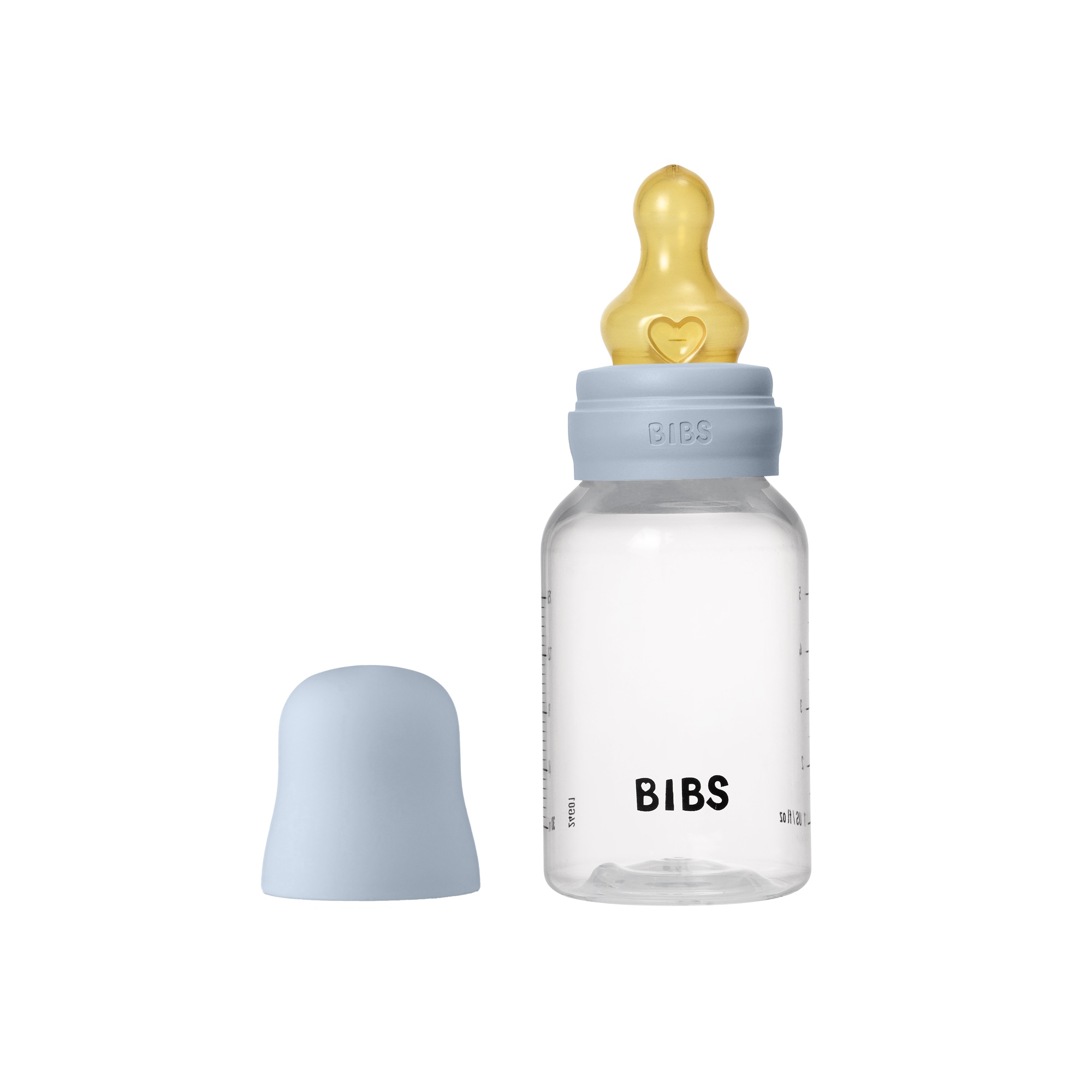 BIBS Baby Plast Bottle Naturgummi Slow Flow Baby Blue