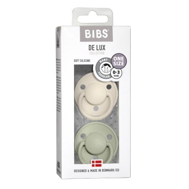 BIBS De Lux 2-pak Ivory/Sage One Size