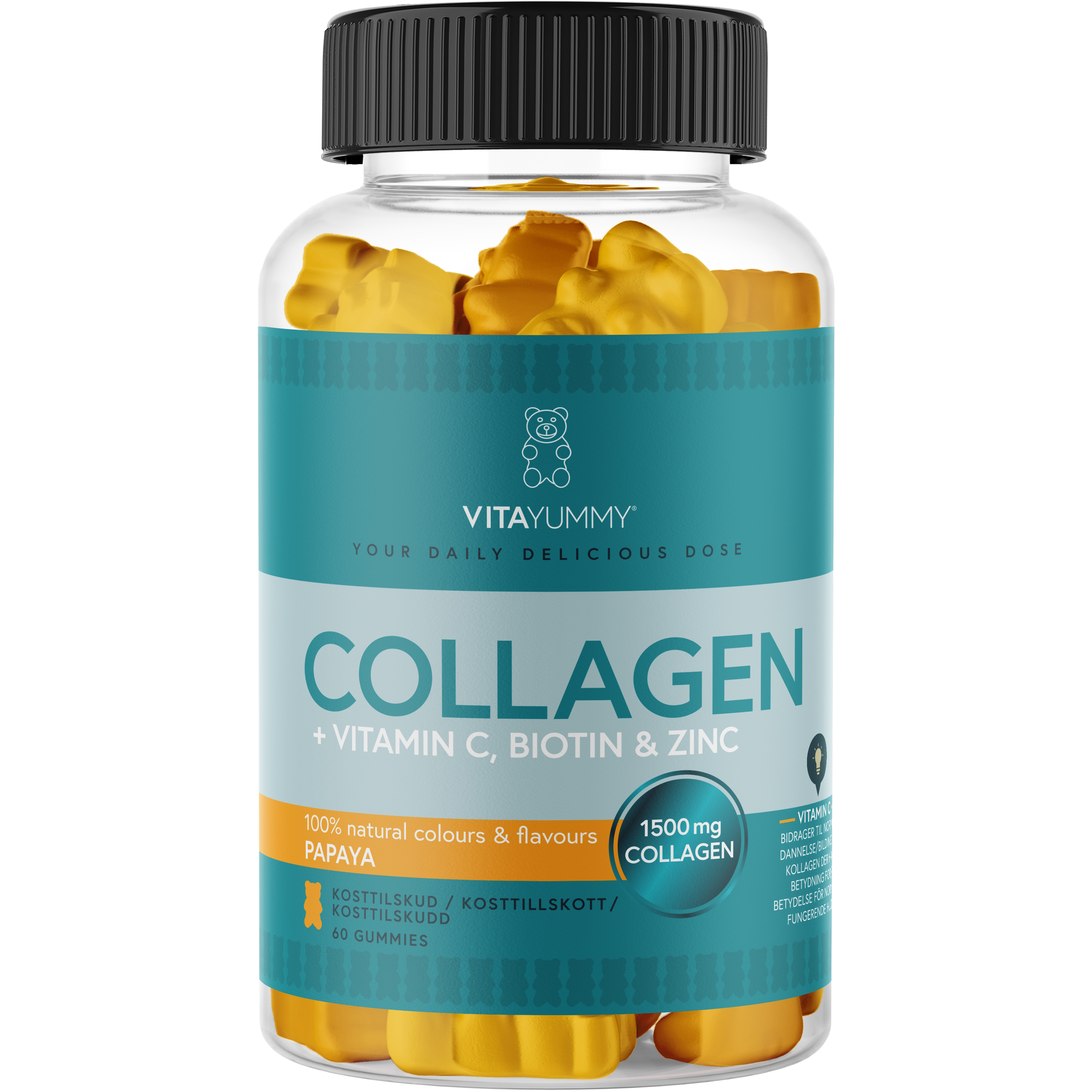 VitaYummy Collagen, Papaya - 60 stk.